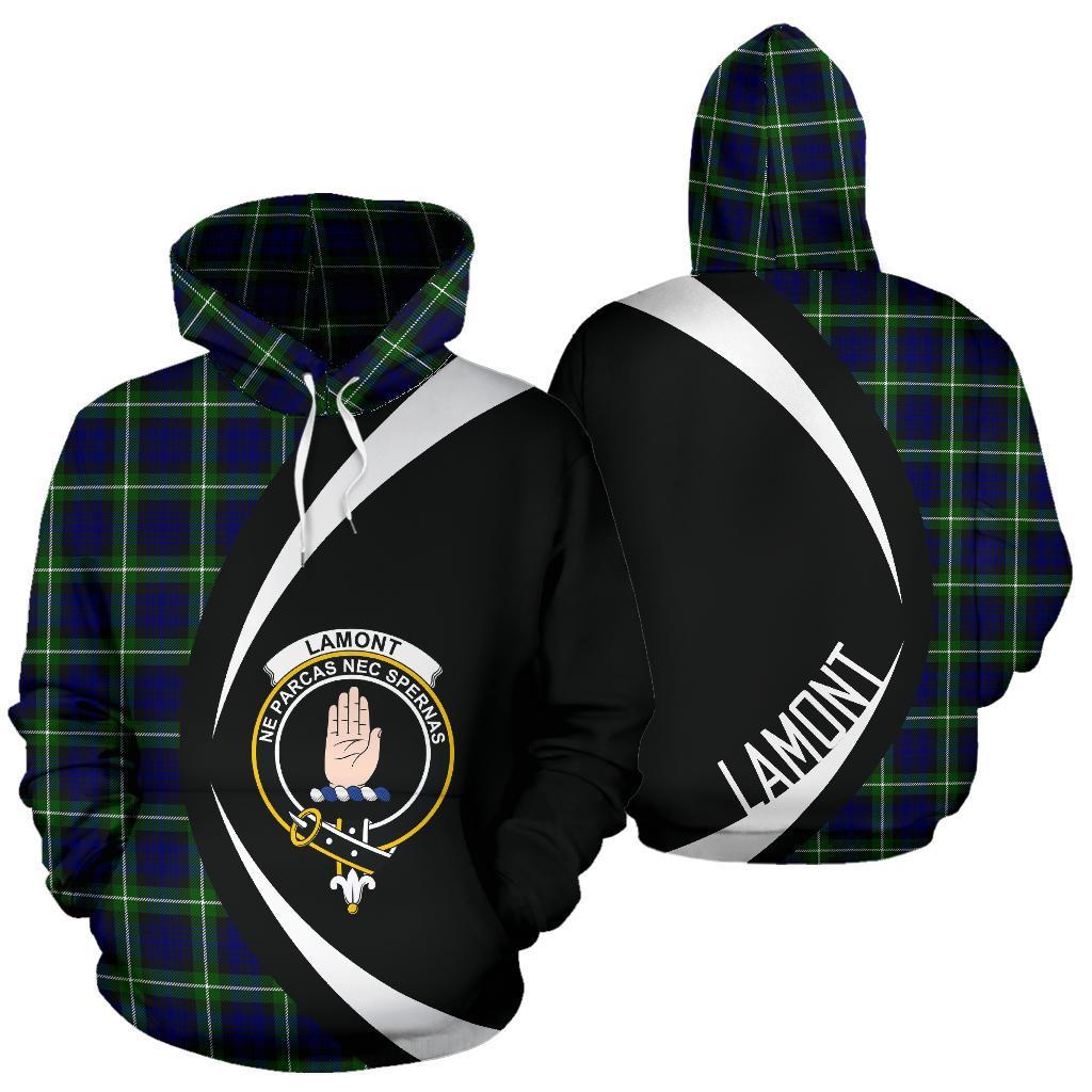 Printivon Lamont Modern Tartan Crest Hoodie Circle Style