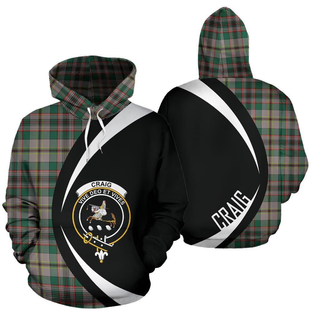 Printivon Craig Ancient Tartan Crest Hoodie Circle Style