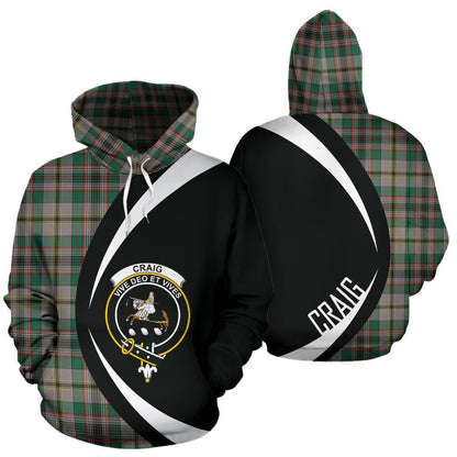 Printivon Craig Ancient Tartan Crest Hoodie Circle Style