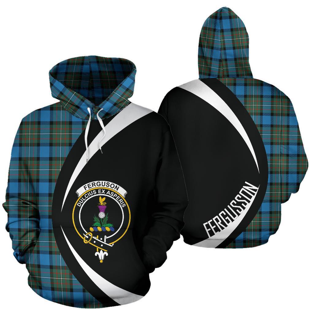Printivon Fergusson Ancient Tartan Crest Hoodie Circle Style