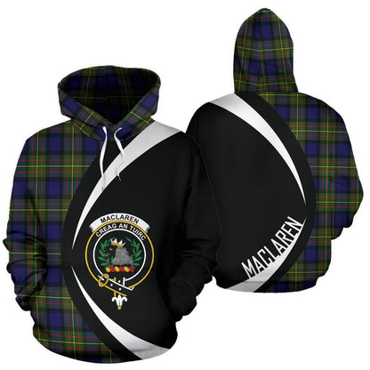 Printivon Maclaren Modern Tartan Crest Hoodie Circle Style