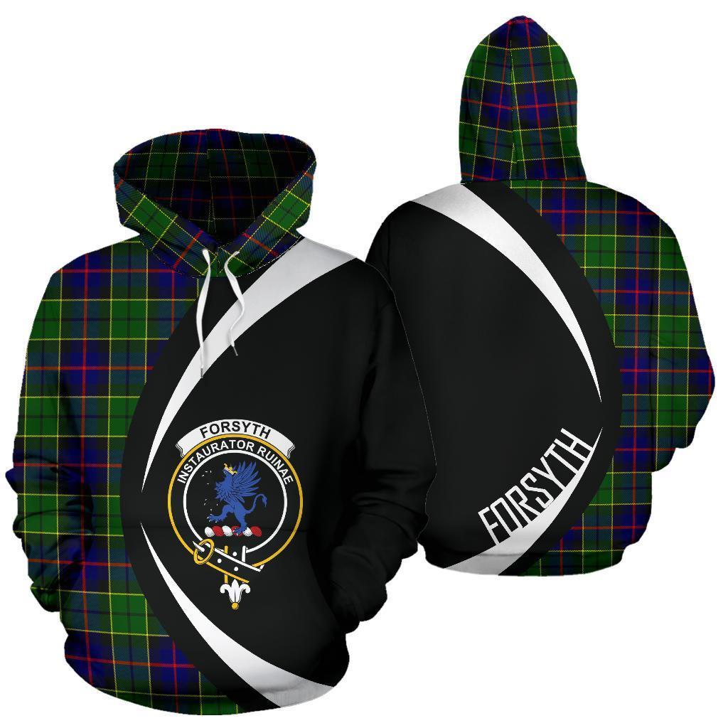 Printivon Forsyth Modern Tartan Crest Hoodie Circle Style