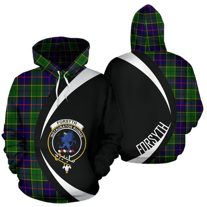 Printivon Forsyth Modern Tartan Crest Hoodie Circle Style
