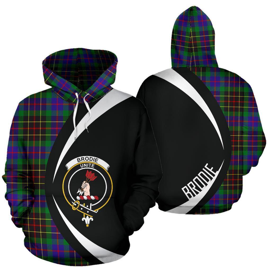 Printivon Brodie Hunting Modern Tartan Crest Hoodie Circle Style