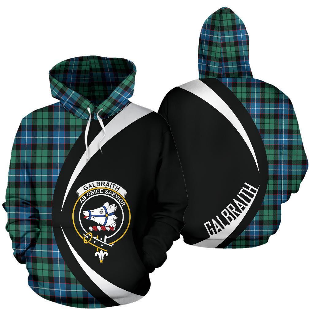 Printivon Galbraith Ancient Tartan Crest Hoodie Circle Style