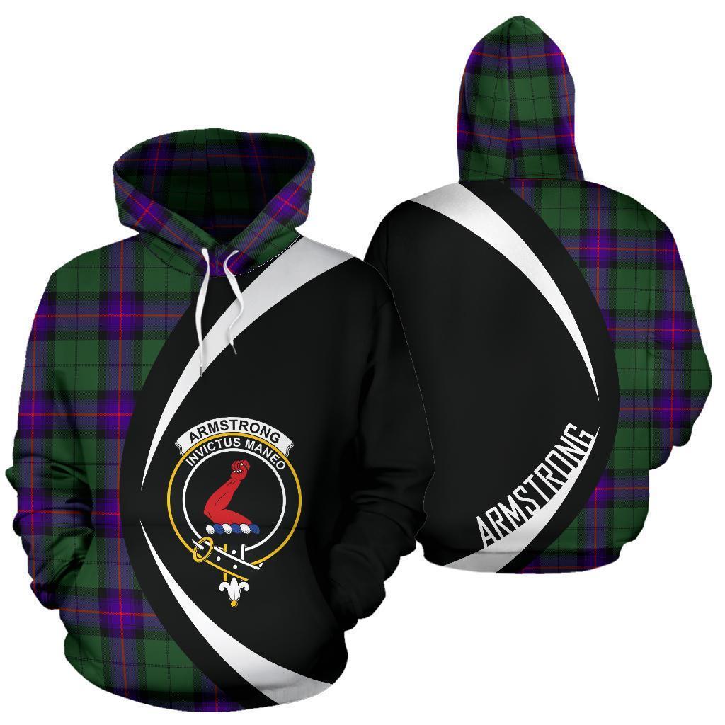 Printivon Armstrong Modern Tartan Crest Hoodie Circle Style
