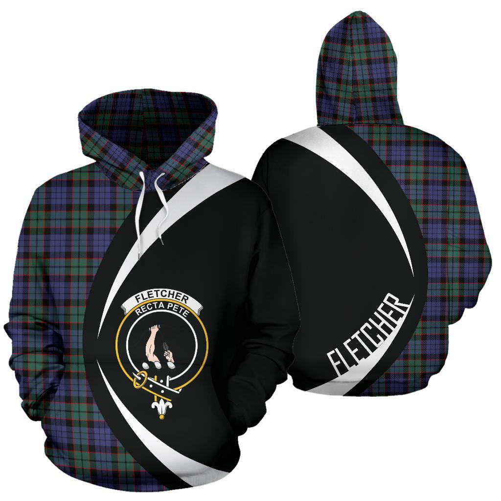 Printivon Fletcher Modern Tartan Crest Hoodie Circle Style