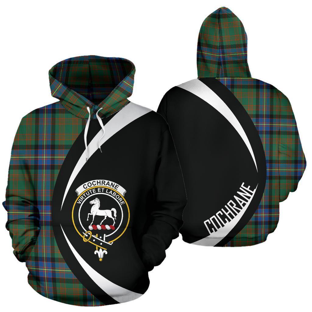Printivon Cochrane Ancient Tartan Crest Hoodie Circle Style