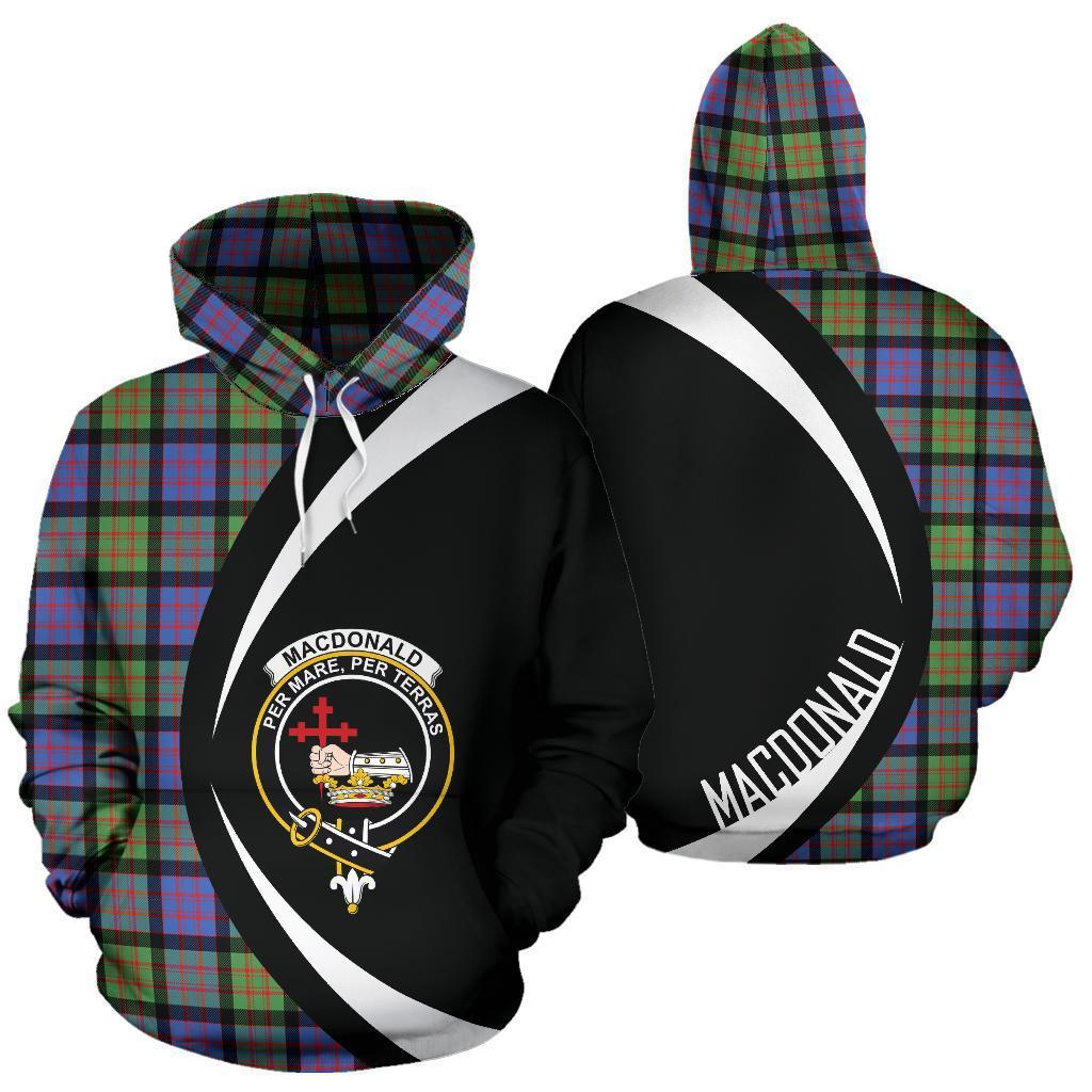 Printivon Macdonald Ancient Tartan Crest Hoodie Circle Style