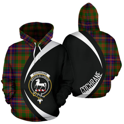 Printivon Cochrane Modern Tartan Crest Hoodie Circle Style