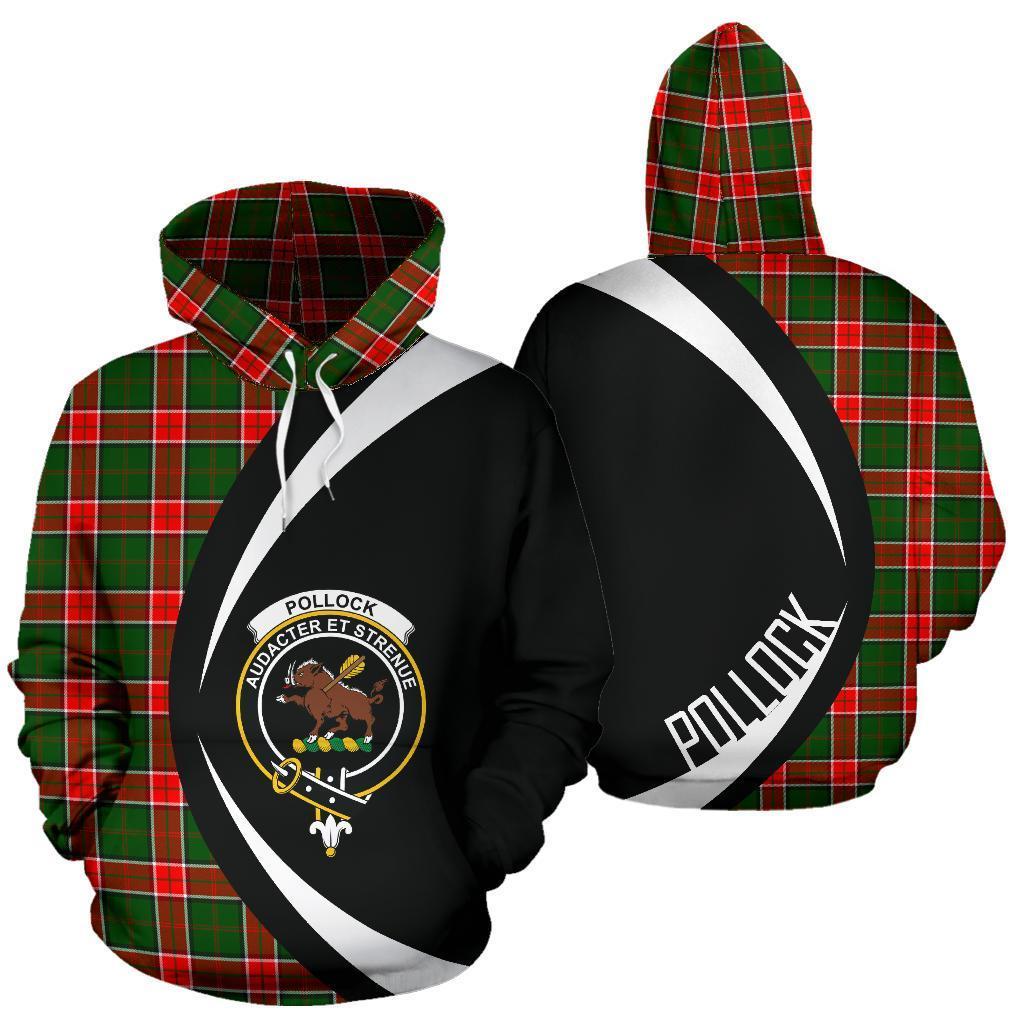 Printivon Pollock Modern Tartan Crest Hoodie Circle Style