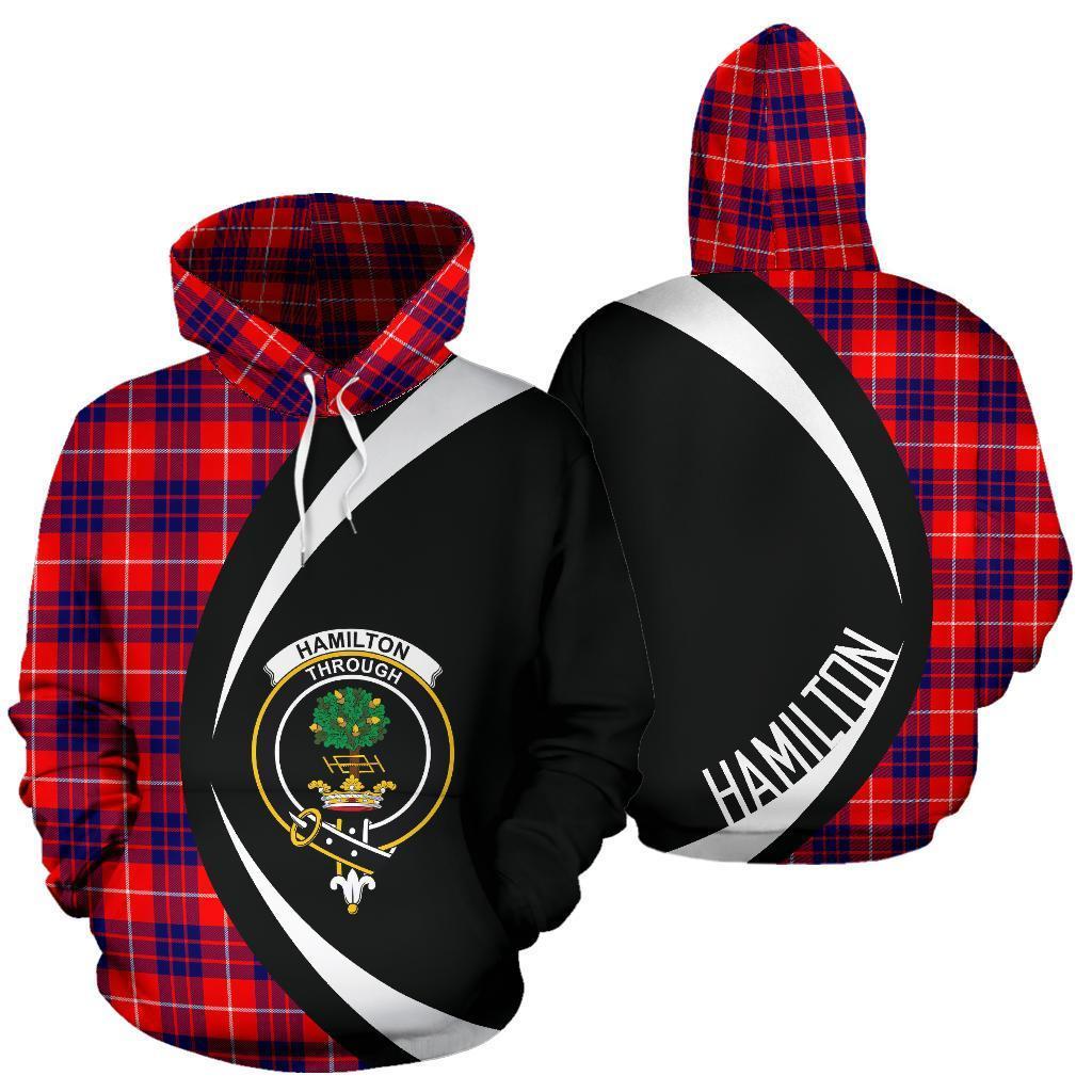 Printivon Hamilton Modern Tartan Crest Hoodie Circle Style