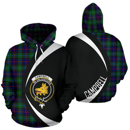 Printivon Campbell Of Cawdor Modern Tartan Crest Hoodie Circle Style