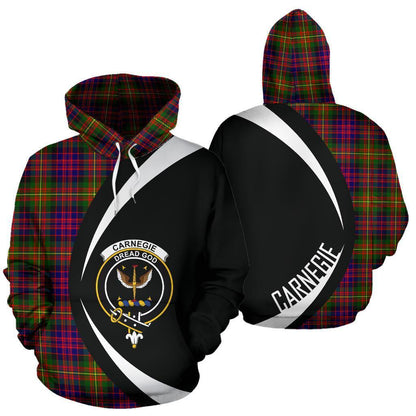 Printivon Carnegie Modern Tartan Crest Hoodie Circle Style