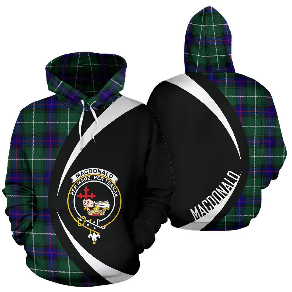 Printivon Macdonald Of The Isles Hunting Modern Tartan Crest Hoodie Circle Style