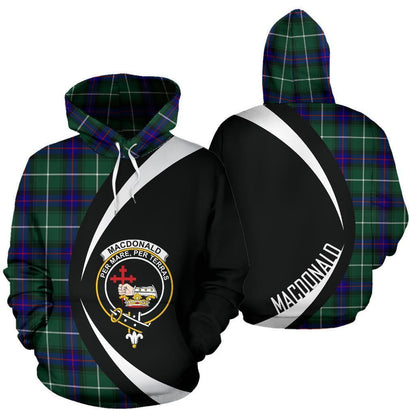Printivon Macdonald Of The Isles Hunting Modern Tartan Crest Hoodie Circle Style