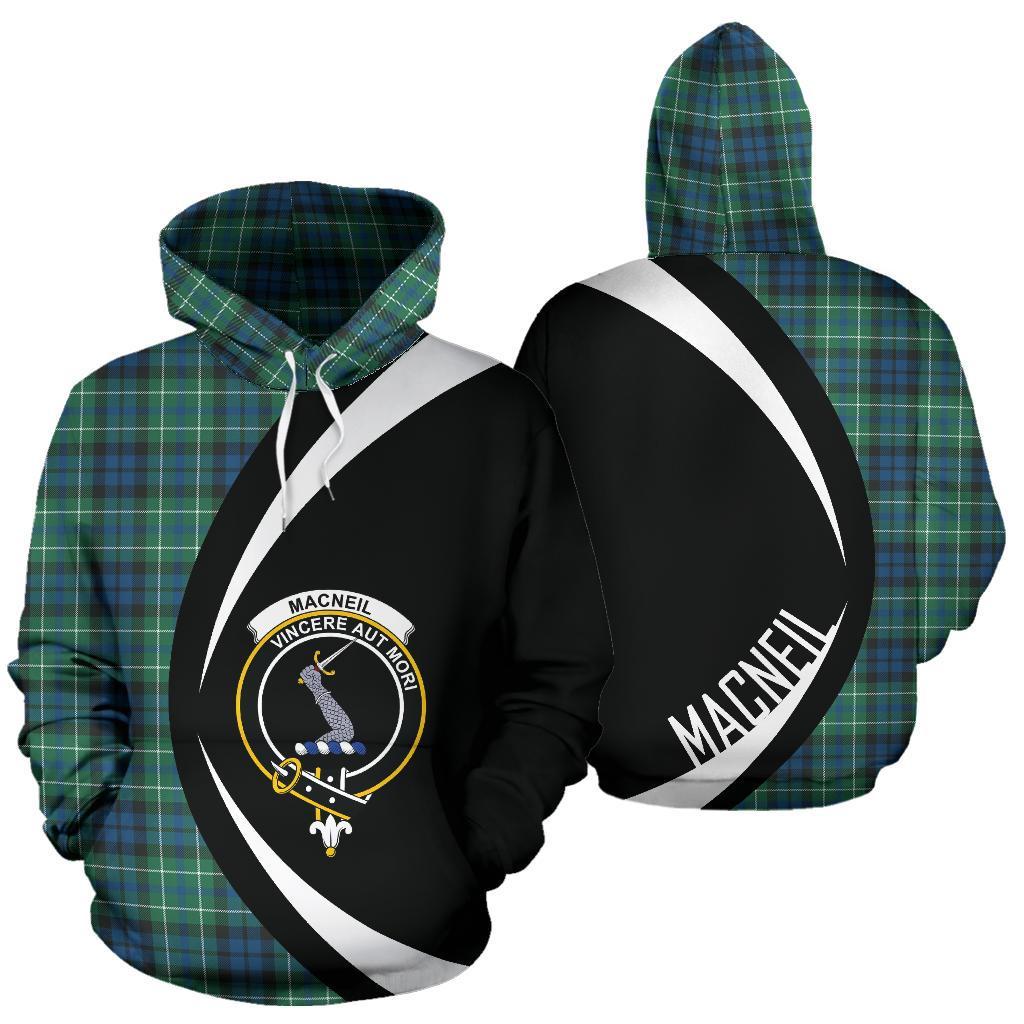 Printivon Macneill Of Colonsay Ancient Tartan Crest Hoodie Circle Style