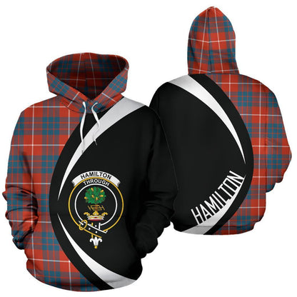 Printivon Hamilton Ancient Tartan Crest Hoodie Circle Style