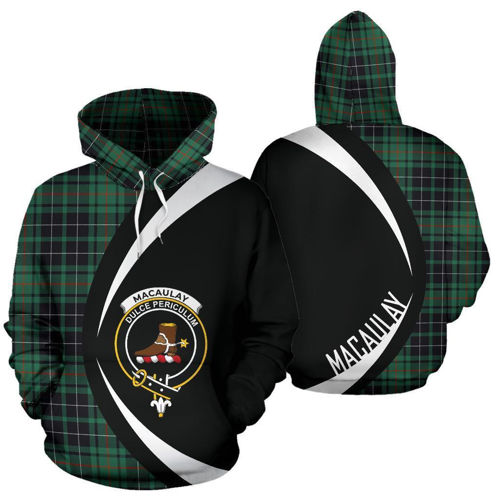 Printivon Macaulay Hunting Ancient Tartan Crest Hoodie Circle Style