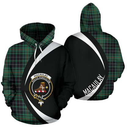 Printivon Macaulay Hunting Ancient Tartan Crest Hoodie Circle Style