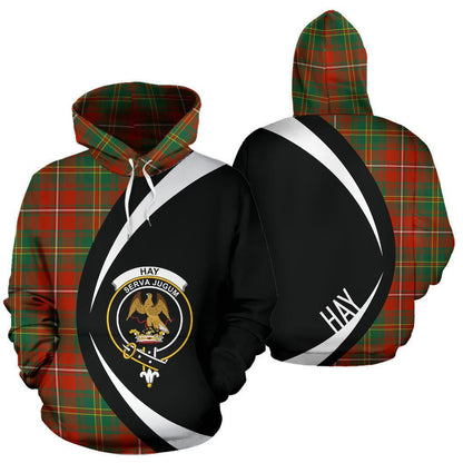 Printivon Hay Ancient Tartan Crest Hoodie Circle Style