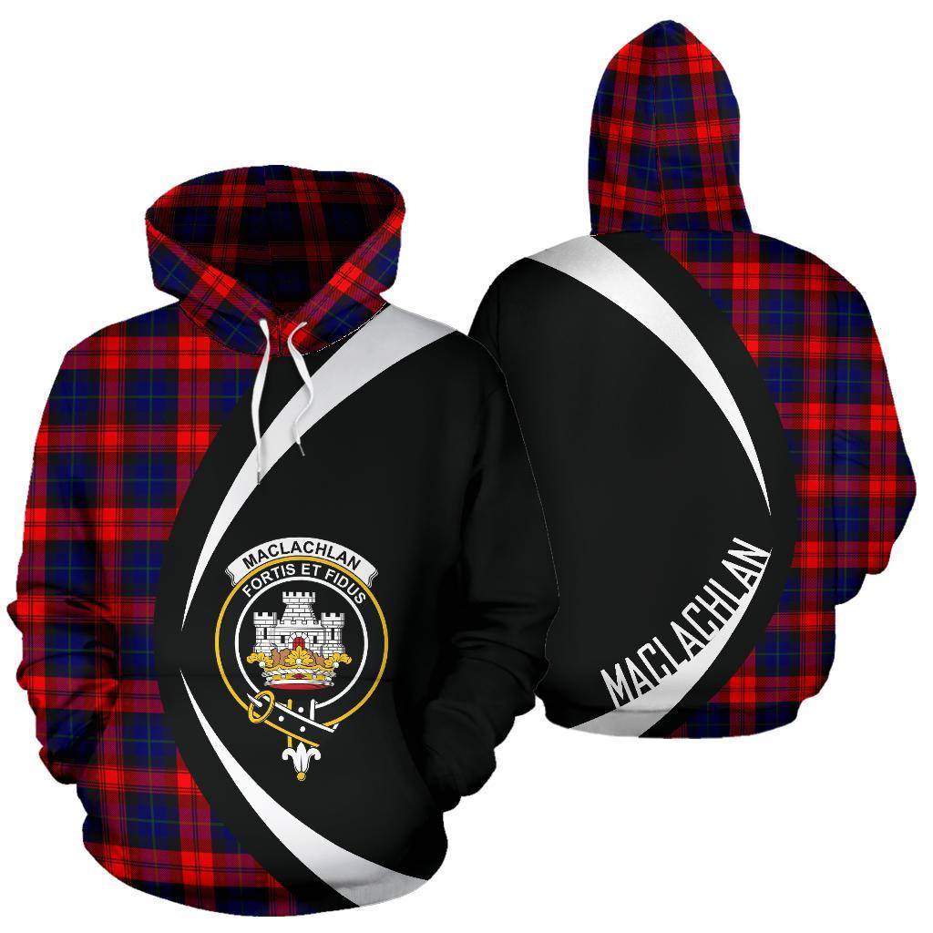 Printivon Maclachlan Modern Tartan Crest Hoodie Circle Style