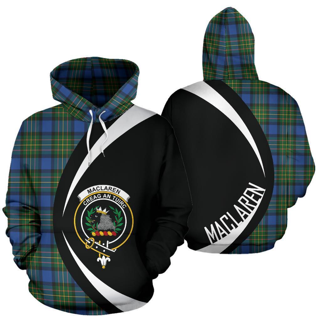Printivon Maclaren Ancient Tartan Crest Hoodie Circle Style