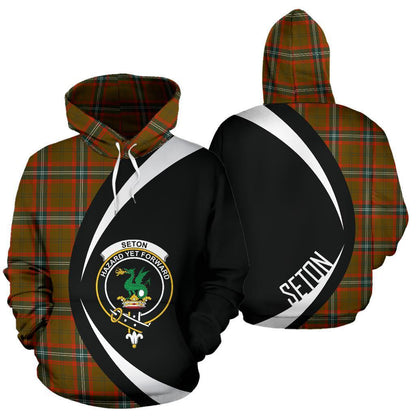 Printivon Seton Hunting Modern Tartan Crest Hoodie Circle Style