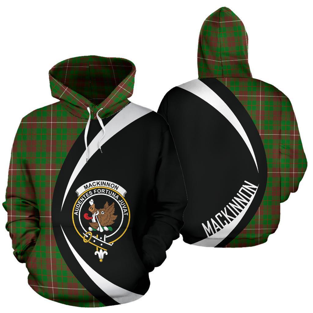 Printivon Mackinnon Hunting Modern Tartan Crest Hoodie Circle Style