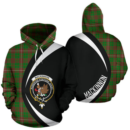 Printivon Mackinnon Hunting Modern Tartan Crest Hoodie Circle Style