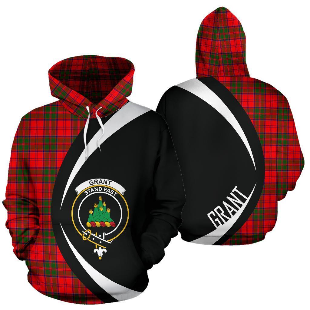 Printivon Grant Modern Tartan Crest Hoodie Circle Style