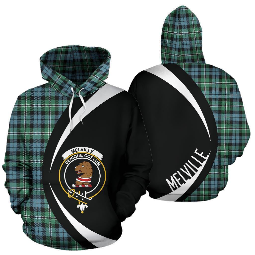 Printivon Melville Tartan Crest Hoodie Circle Style