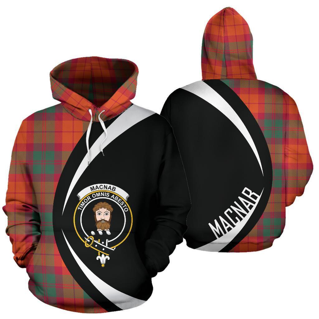 Printivon Macnab Ancient Tartan Crest Hoodie Circle Style