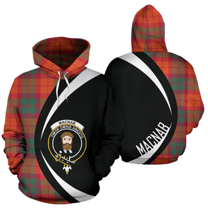 Printivon Macnab Ancient Tartan Crest Hoodie Circle Style