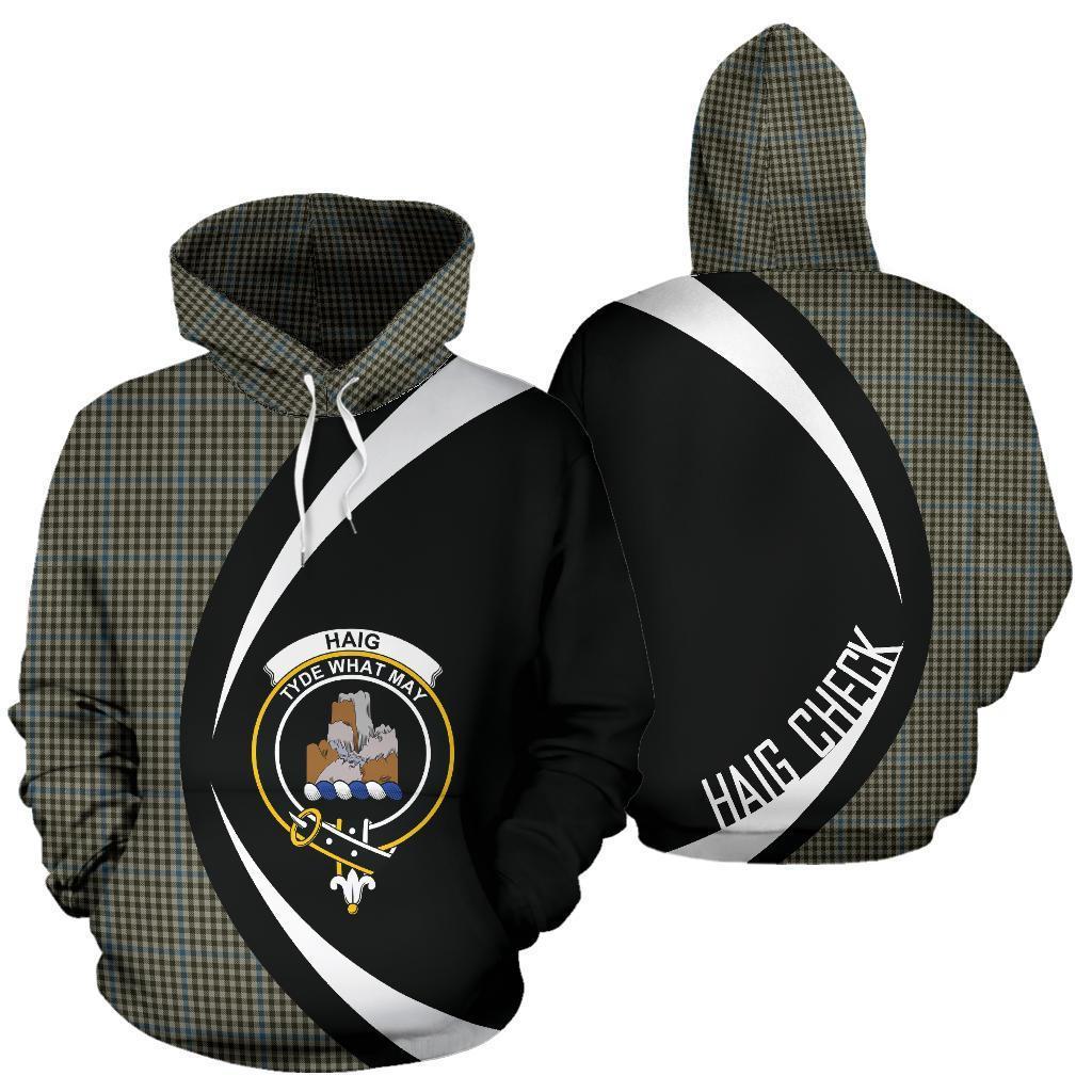 Printivon Haig Check Tartan Crest Hoodie Circle Style