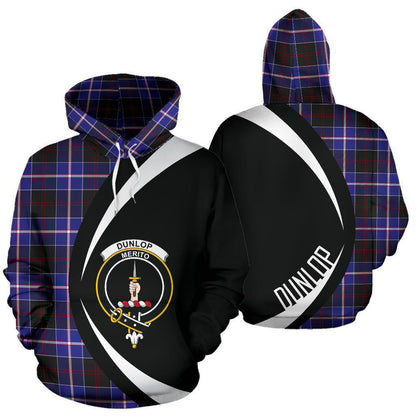 Printivon Dunlop Modern Tartan Crest Hoodie Circle Style