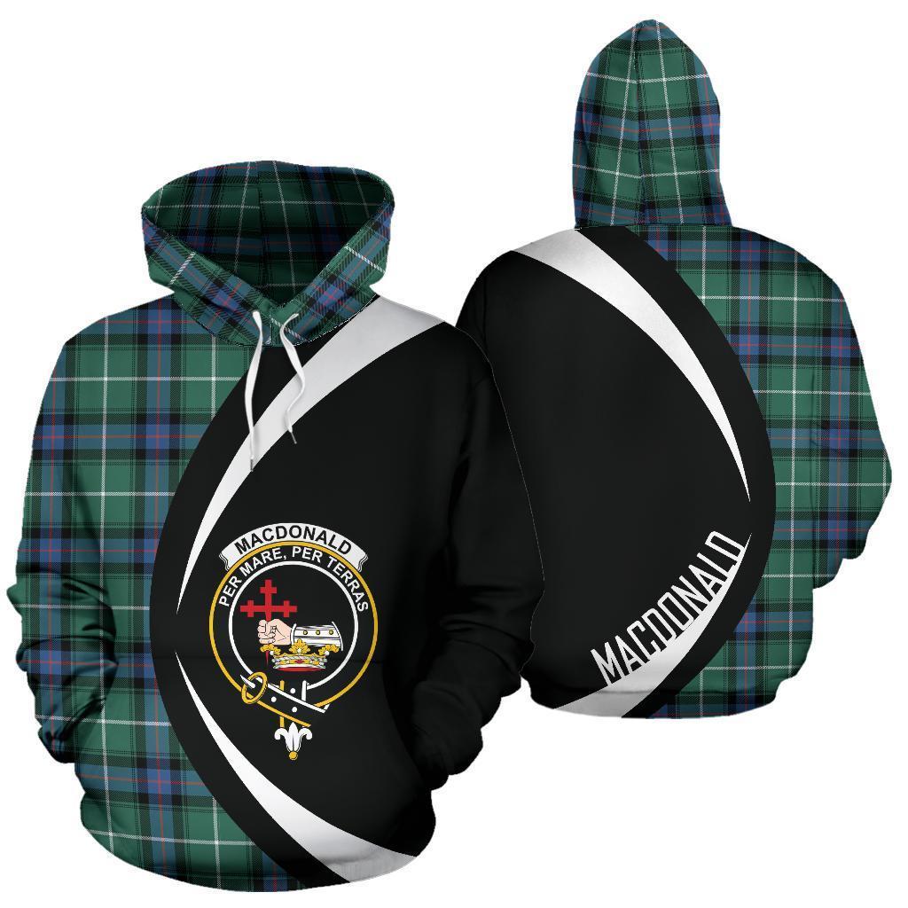 Printivon Macdonald Of The Isles Hunting Ancient Tartan Crest Hoodie Circle Style