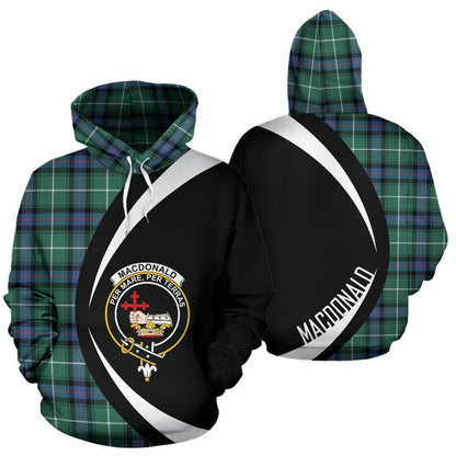 Printivon Macdonald Of The Isles Hunting Ancient Tartan Crest Hoodie Circle Style