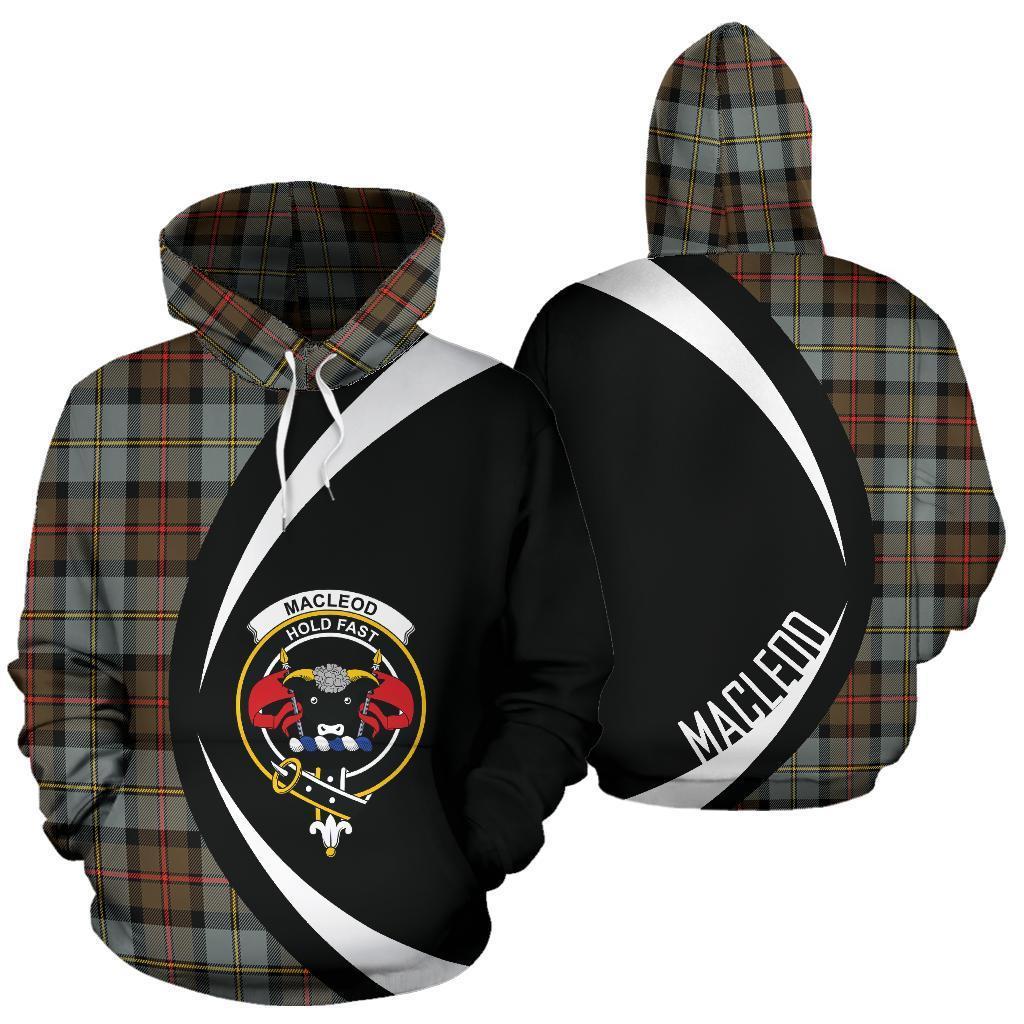 Printivon Macleod Of Harris Weathered Tartan Crest Hoodie Circle Style
