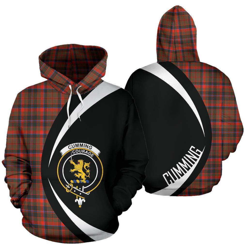 Printivon Cumming Hunting Weathered Tartan Crest Hoodie Circle Style