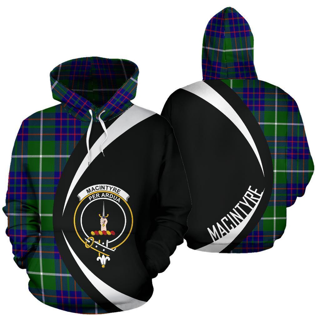 Printivon Macintyre Hunting Modern Tartan Crest Hoodie Circle Style