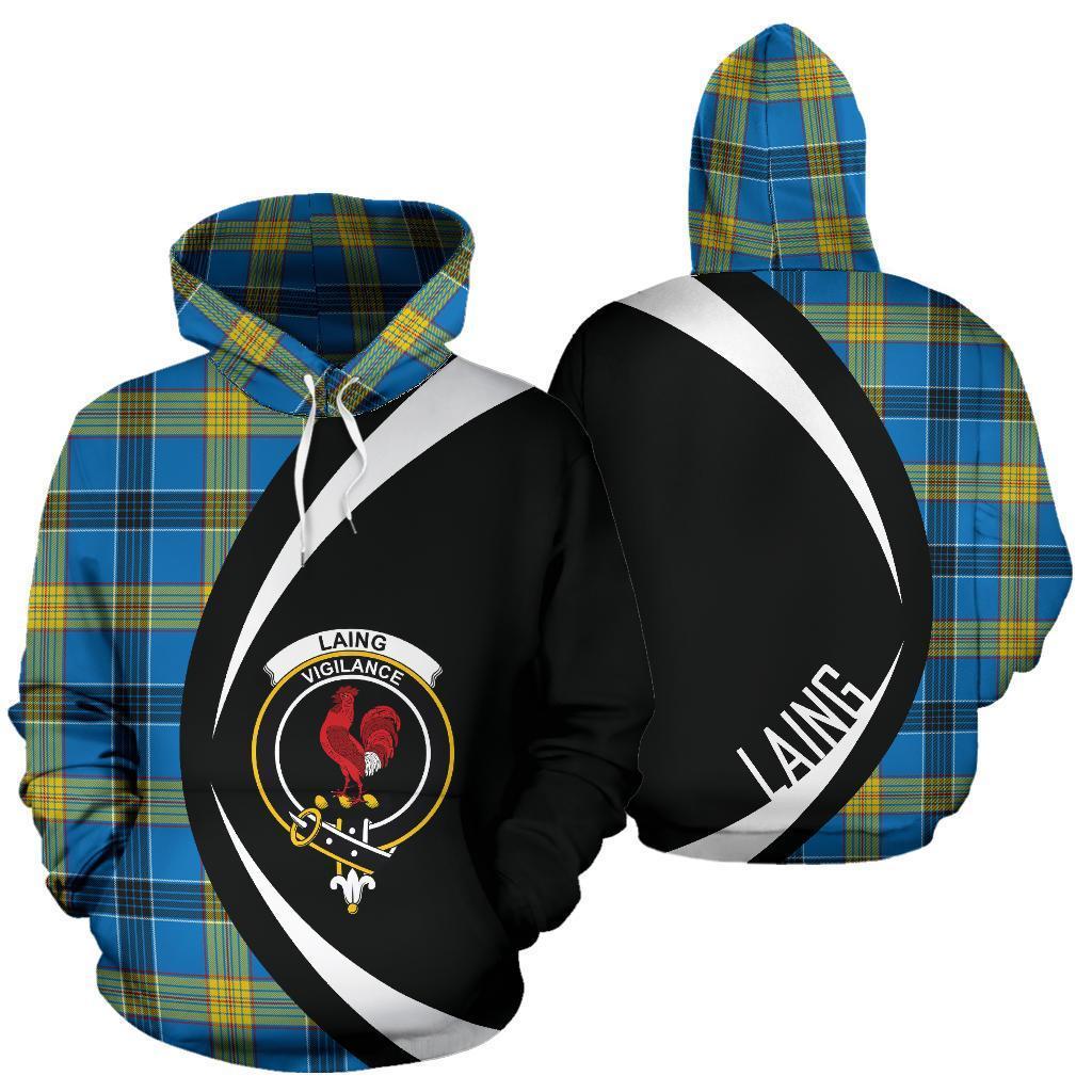 Printivon Laing Tartan Crest Hoodie Circle Style