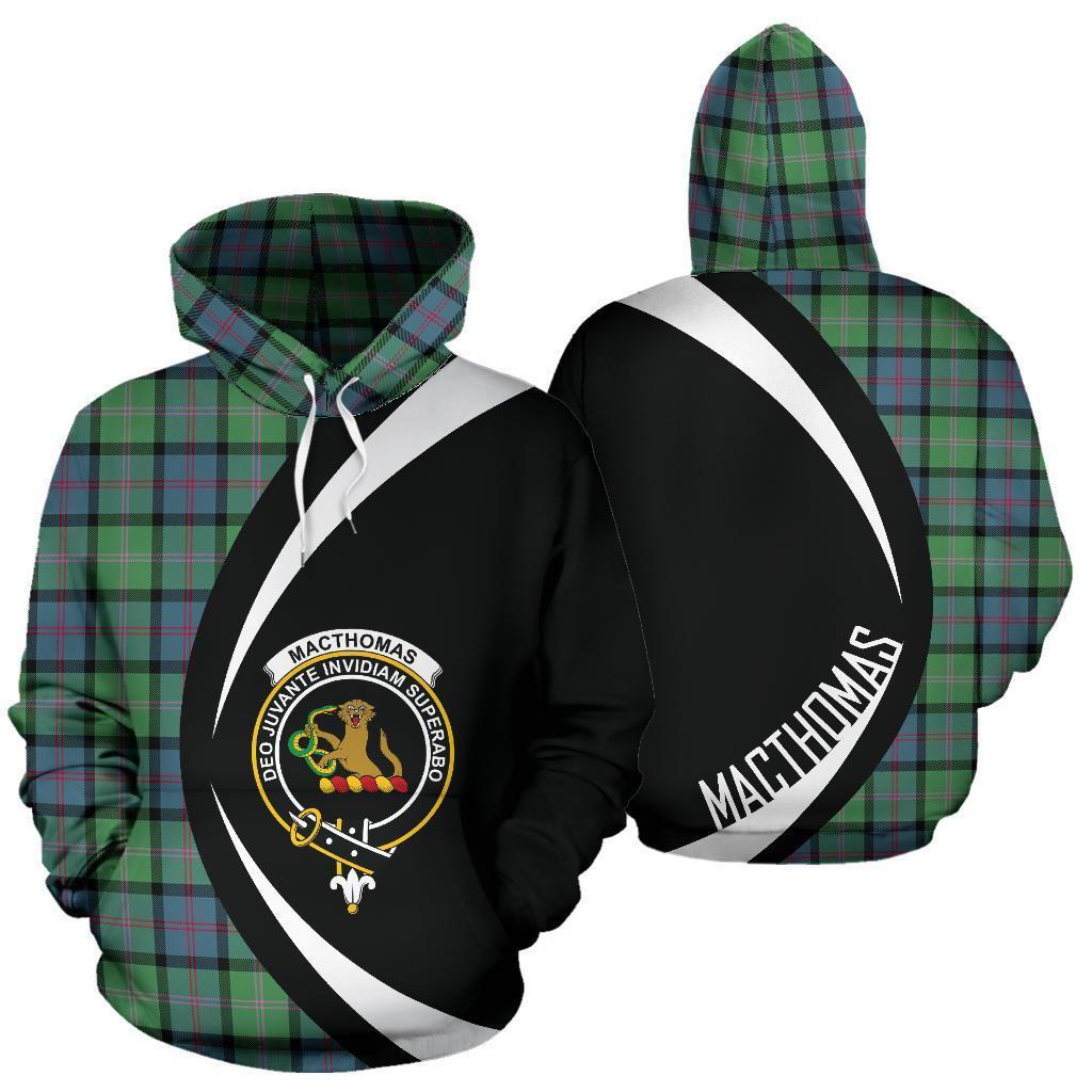 Printivon Macthomas Ancient Tartan Crest Hoodie Circle Style