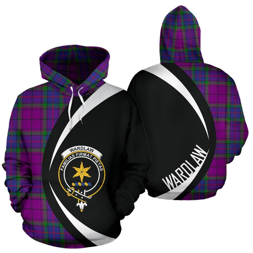 Printivon Wardlaw Modern Tartan Crest Hoodie Circle Style