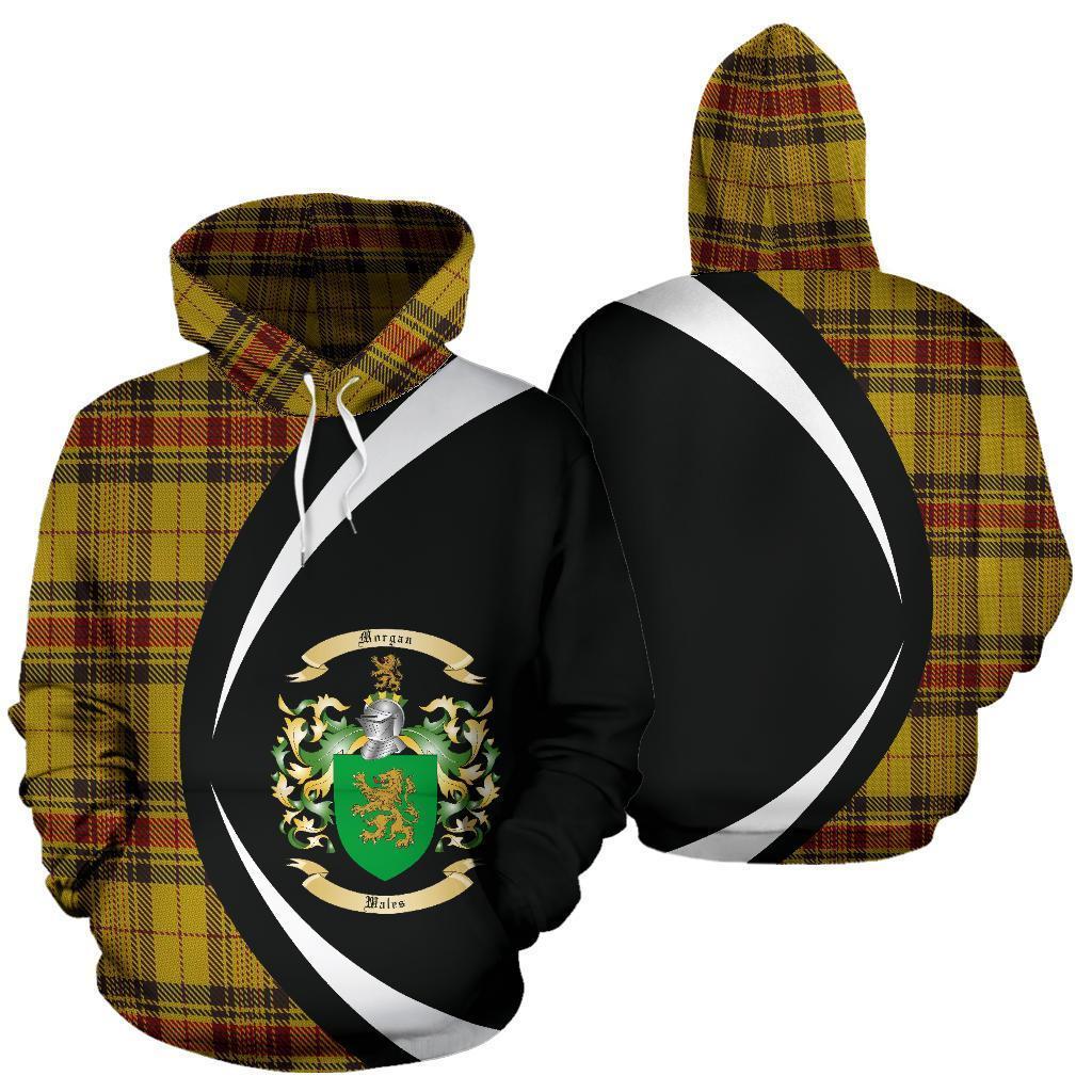 Printivon Morgan Of Wales Tartan Crest Hoodie Circle Style