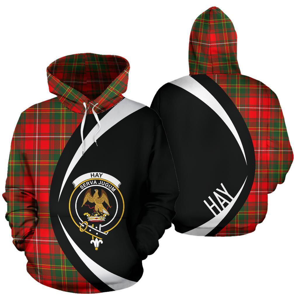 Printivon Hay Modern Tartan Crest Hoodie Circle Style