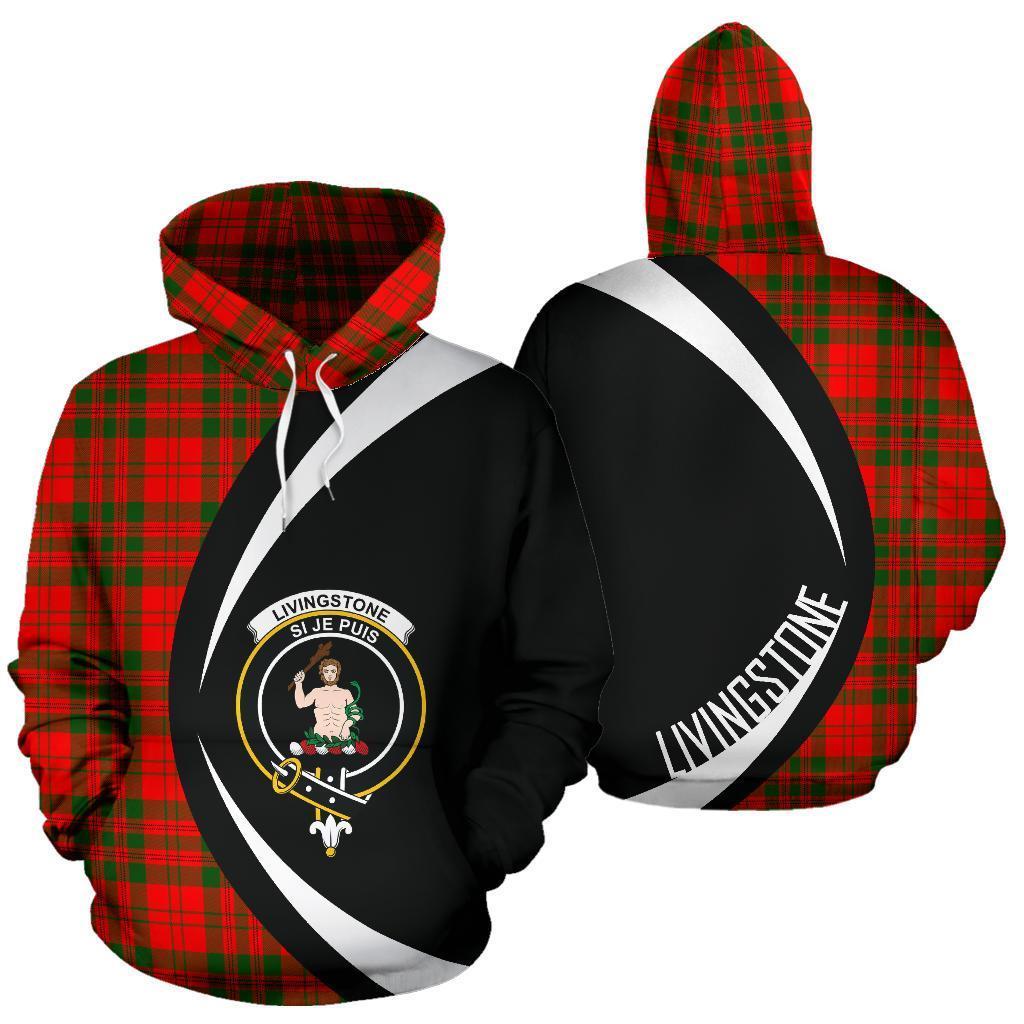 Printivon Livingstone Modern Tartan Crest Hoodie Circle Style