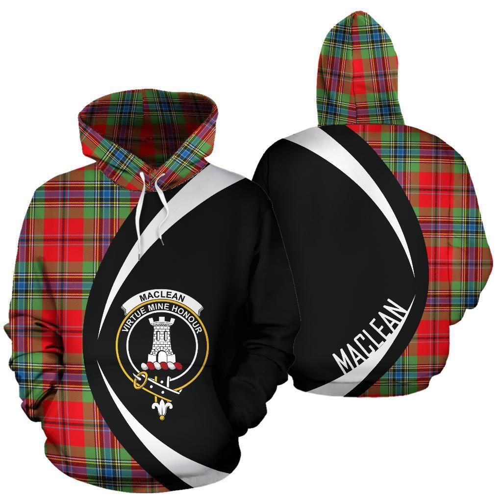 Printivon Maclean Of Duart Modern Tartan Crest Hoodie Circle Style