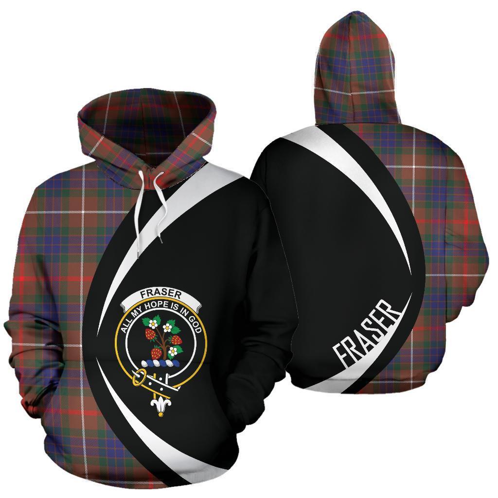 Printivon Fraser Hunting Modern Tartan Crest Hoodie Circle Style