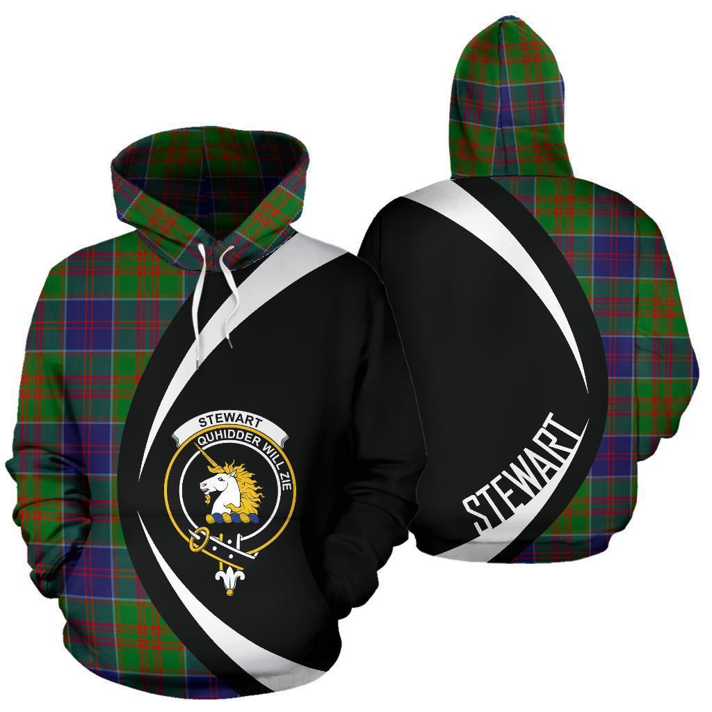 Printivon Stewart Of Appin Hunting Modern Tartan Crest Hoodie Circle Style